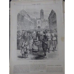 1861 1877 DALMATIE RAGUSE VUE JOUEUR GUZLA 3 JOURNAUX