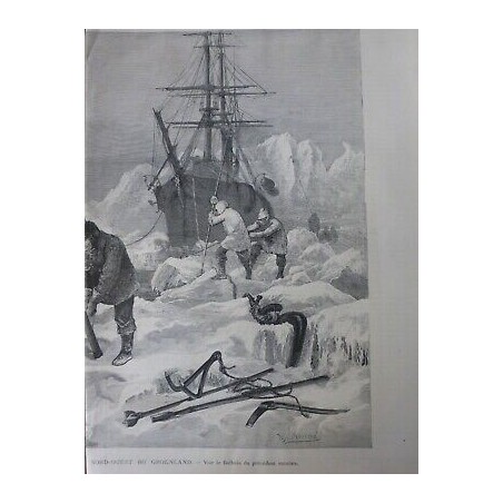 1875 EXPLORATEURS POLE NORD SUD HIVERNAGE COTE NORD OUEST GROENLAND