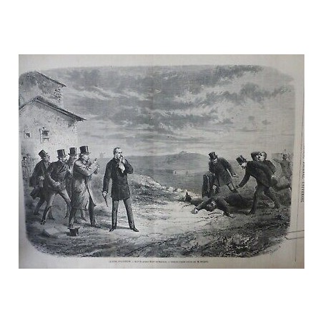 1870 DUEL PISTOLET ALCORCON MORT PRINCE HENRI DE BOURBON CROQUIS M DELGADO