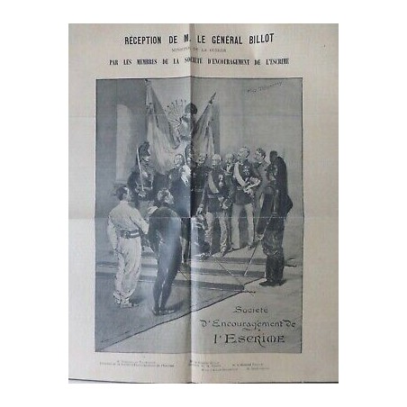 1897 RECEPTION GENERAL BILLOT MEMBRES SOCIETE ENCOURAGEMENT ESCRIME