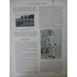 1900 SUI ESCRIME LUCIEN MERIGNAC CHAMPION MONDE FLEURET N° 2