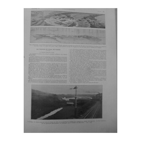 1913 CANAL PANAMA ATLANTIQUE PACIFIQUE BARRAGE VISITE TOURISTE 2 JOURNAUX