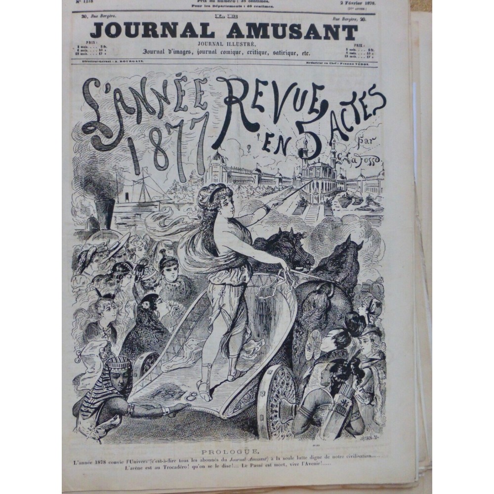 1878 JA FEMME AMAZONE TOCADERO ARENE CHAR CHEVAUX FEMME DESSIN LAFOSSE