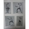 1900 SUI ESCRIME DUELS CAPITAINE COSTE VAINQUEUR TOURNOI FLEURET CROQUIS CIPIERE