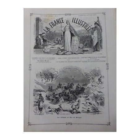 1875 1879 LE BOIS DE BOULOGNE TRAINEAUX REVUE MILITAIRE COURSES 3 JOURNAUX