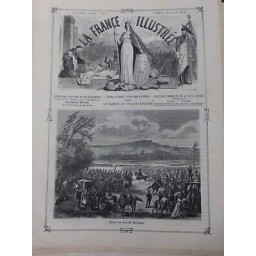 1875 1879 LE BOIS DE BOULOGNE TRAINEAUX REVUE MILITAIRE COURSES 3 JOURNAUX