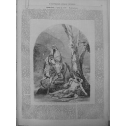 18481863 HORACE VERNET PEINTRE PORTRAIT TABLEAU BON SAMARITAIN 2 JOURNAUX