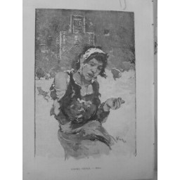 1889 1918 DESSINATEUR DANIEL PORTRAIT VIERGE TABLEAU MISERE 2 JOURNAUX