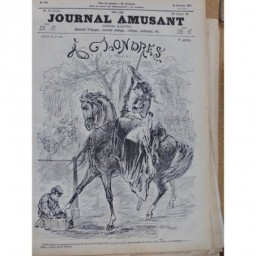 1871 JA FEMME AMAZONE LONDRES CHEVAL MONTURE MARECHAL FERRANT SABOT FER