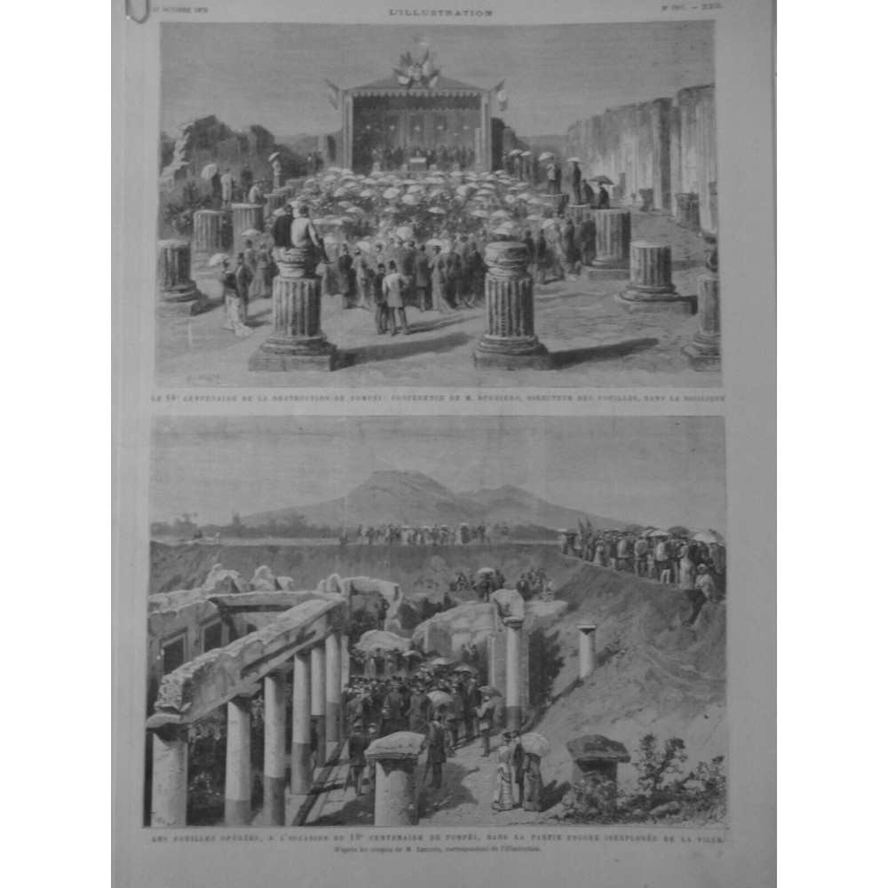 1879 I  POMPEI CONFERENCE RUGIERO DIRECTEUR FOUILLES