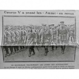 1918 ANZAC ROI GEORGE V REVUE TROUPE AUSTRALIEN NEO ZELANDAIS 2 JOURNAUX