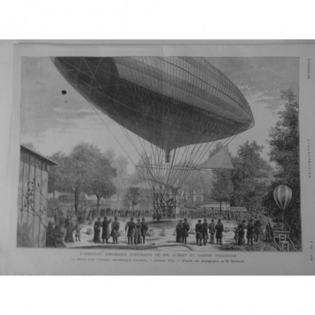 1883 I DIRIGEAVLE ELECTRIQUE ALBERT GASTON TISSANDIER