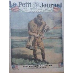 1918 PJ AMBULANCIER AMERICAIN TRANSPORT BLESSE