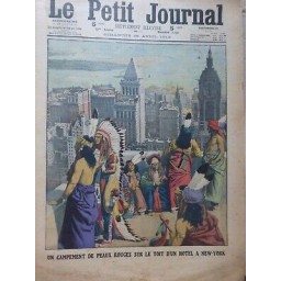 1913 PJ AMERIQUE CAMPEMENT PEAUX ROUGES TOIT HOTEL NEW YORK