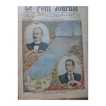 1907 PJ PRODIGES TELEGRAPHIE SANS FIL COMMUNICATION PARIS CASABLANCA