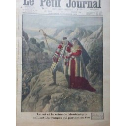 1915 PJ ROI REINE MONTENEGRO SALUENT TROUPES PARTENT FEU