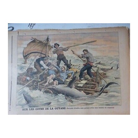 1906 PJ REQUIN COTES GUYANE FORCATS EVADES ATTAQUES REQUINS