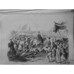 1872 MONDE MUSULMAN CEREMONIES RETOUR TAPIS CAIRE FANATIQUES PASAGE CHEICK