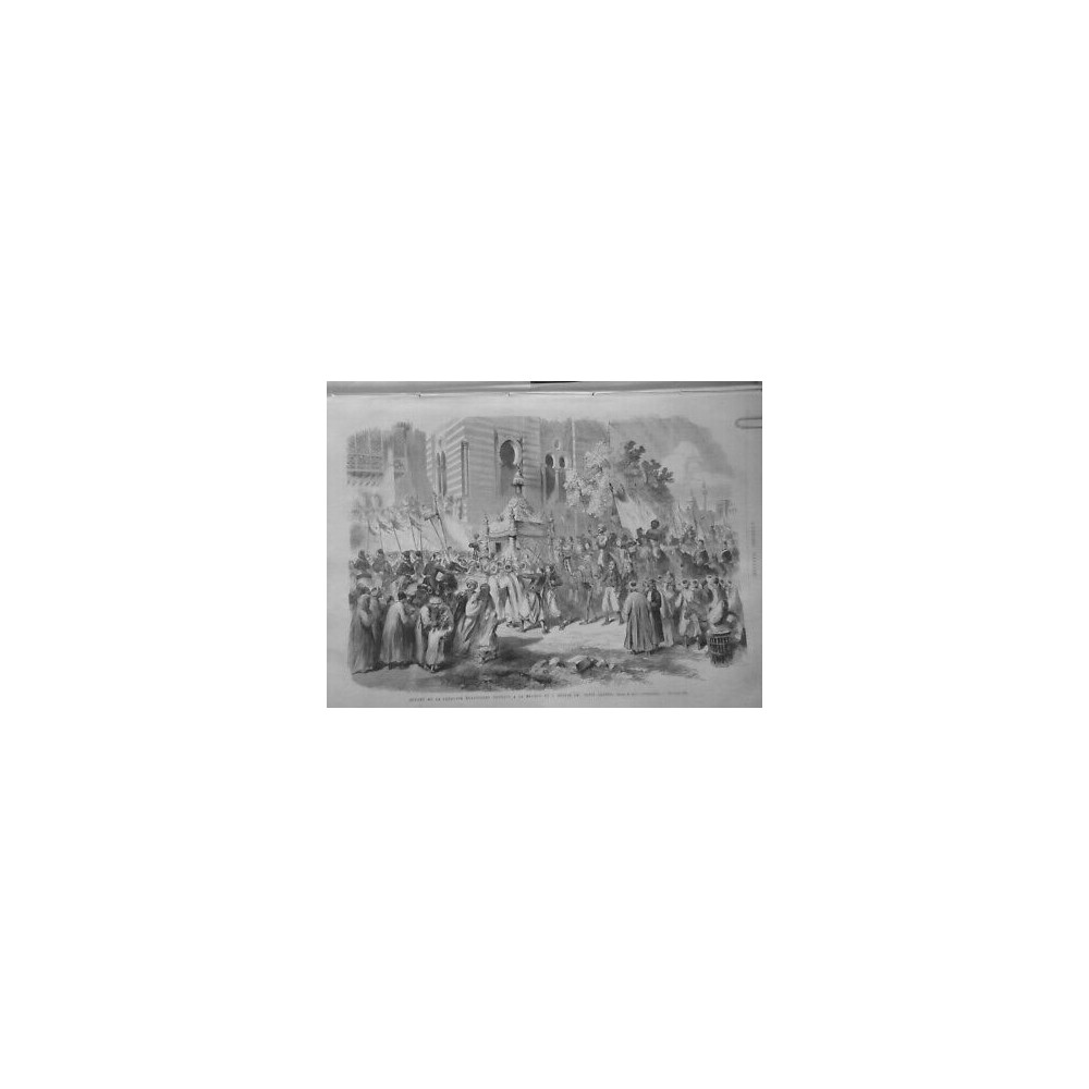 1869 MONDE MUSULMAN DEPART CARAVANE EGYPTE TAPIS SACRE MECQUE MEDINE