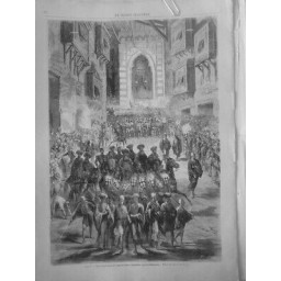 1870 MONDE MUSULMAN PROCESSION RUES CAIRE PREMIER JOUR RAMADAN CRQUIS DARJON