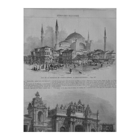 1860 MONDE MUSULMAN MOSQUE SAINTE SOPHIE CONSTANTINOPLE