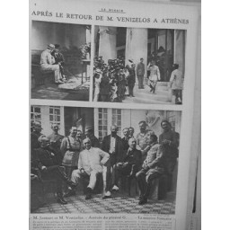 1917 RETOUR VENIZELOS ATHENES GRECE JONNART MISSION FRANCAISE SARRAIL