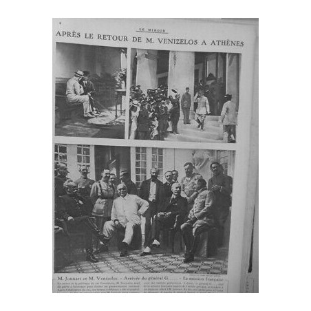 1917 RETOUR VENIZELOS ATHENES GRECE JONNART MISSION FRANCAISE SARRAIL