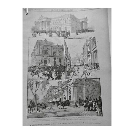 1891 PMI CHILI REVOLUTION PALAIS CONGRES RIXE VALPARAISO PALAIS MONEDA SANTIAGO