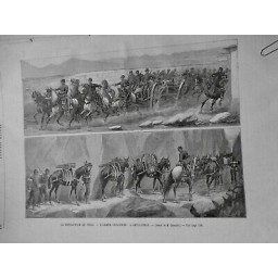 1891 UI CHILI REVOLUTION ARTILLERIE ARMEE DESSIN M.BRESSIER