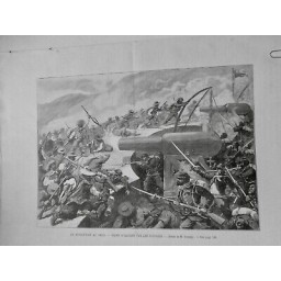 1891 UI CHILI REVOLUTION PRISE IQUIQUE INSURGES DESSIN M.BRESSLER