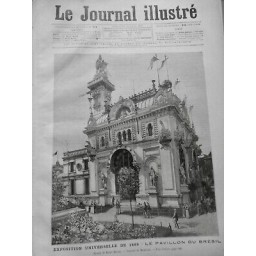 1889 BRESIL EXPOSITION UNIVERSELLE PAVILLON DESSIN HENRI MEYER