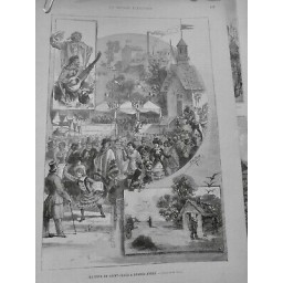 1883 MI ARGENTINE FETE SAINT CLOUD BUENOS AIRES DESSIN M.FARIA