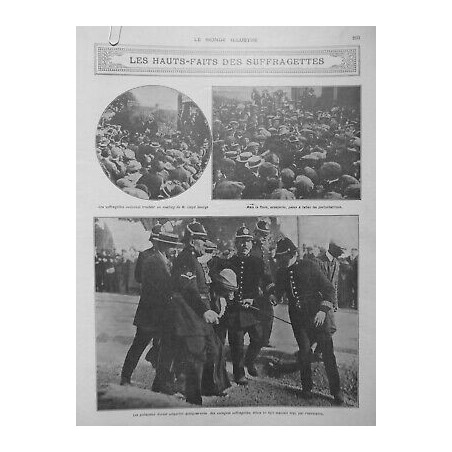 1912 MI FEMME FEMINISME HAUTS FAITS SUFFRAGETTES MEETING M.LLOYD GEORGE