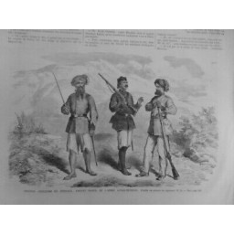 1867 COSTUMES TROUPES INDIGENES BENGALE ARMEE ANGLO-INDOU