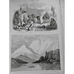 1869 UI ARGENTINE CAMPEMENT PATAGON COTE DETROIT MAGELLAN MONTAGNES