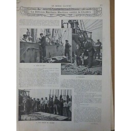 1908 CHOLERA DEFENSE SANITAIRE MARITIME VISITE MEDICALE THERMOMETRE