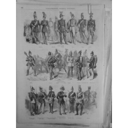 1864 UNIFORMES ARMEE DANOIDE PRUSSIENNE GENERAL INFANTERIE GARDE CORPS HUSSARD