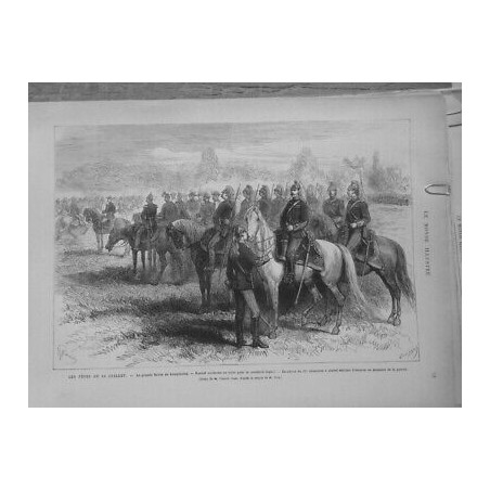 1881 NOUVEL UNIFORME CAVALERIE LEGERE ESCADRONS CHASSEURS CHEVAL REVUE LONGCHAMP