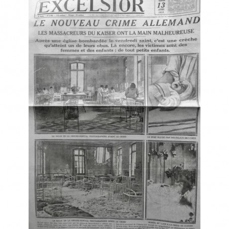 1918 CRECHE BOMBARDEMENT OBUS SAGE FEMME ENFANT NOURRISSON MORTS 3 JOURNAUX