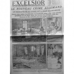 1918 CRECHE BOMBARDEMENT OBUS SAGE FEMME ENFANT NOURRISSON MORTS 3 JOURNAUX