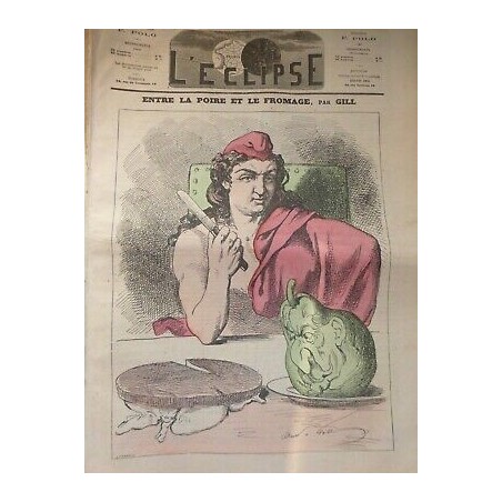 1871 ECLIPSE MARIANNE ENTRE POIRE FROMAGE DESSIN GILL