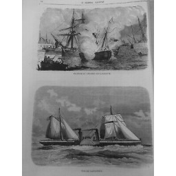 1871 BATEAU LAFAYETTE INCENDIE STEAMER