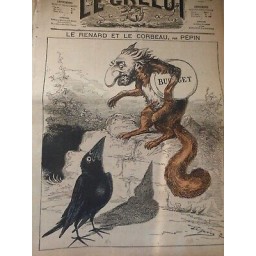 1877 LE GRELOT RENARD CORBEAU DESSIN PEPIN