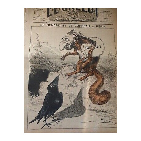 1877 LE GRELOT RENARD CORBEAU DESSIN PEPIN