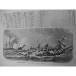 1872 BATEAU NAVIRE GUERRE ANGLO AMERICAIN ALABAMA KEARSCAGE CHERBOURG