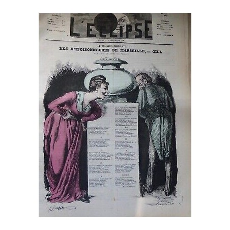 1868 ECLIPSE EMPOISONNEUSES MARSEILLE DESSIN GILL