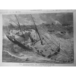 1879 BATEAU ARROGANTE CATASTROPHE NAUFRAGE BAIE TOULON