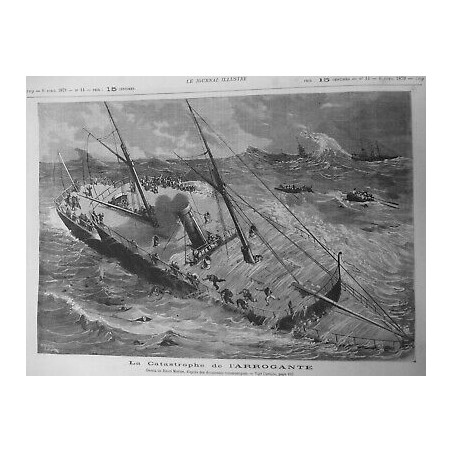 1879 BATEAU ARROGANTE CATASTROPHE NAUFRAGE BAIE TOULON