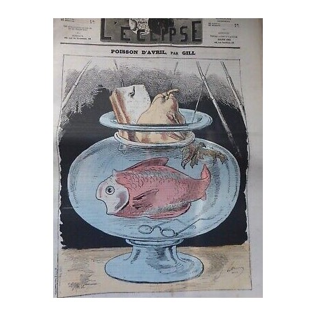 1872 ECLIPSE POISSON AVRIL DESSIN GILL