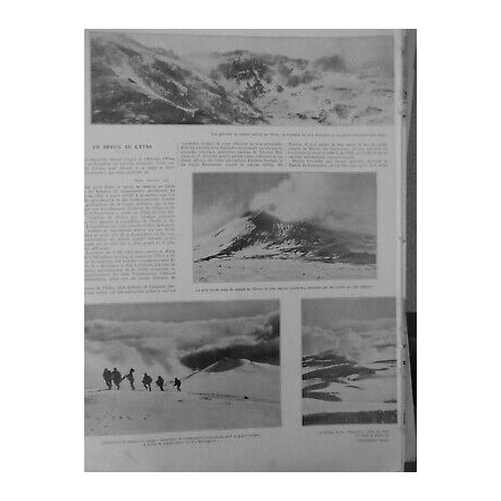 1922 VOLCAN ETNA ERUPTION VUE GENERALE CRATERE CENTRAL OBSERVATOIRE GEMELLLARO